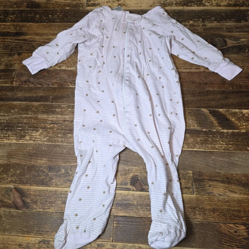 6 Baby Girl 3-6 months Footed Zip Up One Piece Sleeper Pajama Lot  Bundle Infant